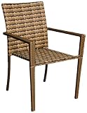 Hansen Outdoor 10/117MC20 Outdoor-Armlehnstuhl, Aluminium-Gestell, B 62, T 63, H 89 cm, Multicolor braun