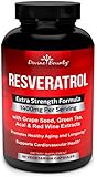 Resveratrol Supplement - 1400mg Extra Strength Formula with Grape Seed Extract, Green Tea Extract, Red Wine Extract- 60 veggie capsules - Made in USA