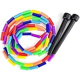 K-Roo Sports Rainbow 7-Feet Jump Rope with Plastic Beaded Segmentation