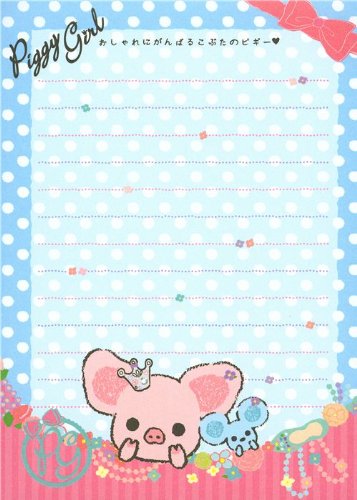 Imagen 3 de Bloc de notas brillante Piggy Girl con cerditos y corazones