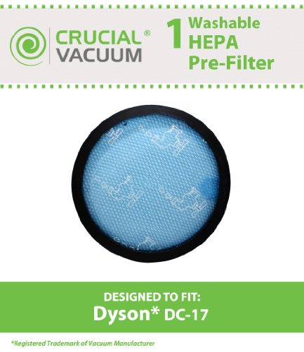 Dyson Dc17 Dc 17 Washable Reusable Replacement Micro Allergen Pre Filter Fits All Dyson Dc17 Models; Compare To Dyson Pre Motor Filter Part # 911236 01; Designed Engineered By Crucial Vacuum image of Dyson DC17 (DC-17) Washable & Reusable Replacement Micro Allergen Pre-Filter Fits ALL Dyson DC17 models; Compare to Dyson Pre-Motor Filter Part # 911236-01; Designed & Engineered By Crucial Vacuum