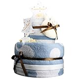 今治　おむつケーキ　ウォッシュ＆バスタオル付き　紋ごのみ【出産祝い/内祝い】日本製 (パンパースＭサイズ, シマリス（ナチュラル）)