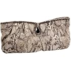 SONDRA ROBERTS NEW YORK Snake-Print Clutch