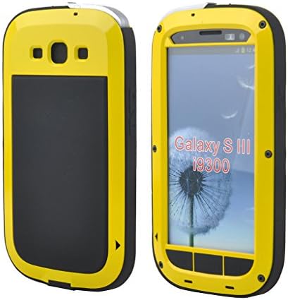 Galaxy S3 Case, COMC Galaxy S3 Metal case [Science Hybrid Premium Metal] Full-Body Aluminum Structures with Silicone - Extreme Water Resistant Dust/Dirt Shockproof / Dust Proof Military Heavy Screen Protector - Hard Aluminum Dual Layer Protective Case for Samsung Galaxy S3 / I9300 (Yellow)