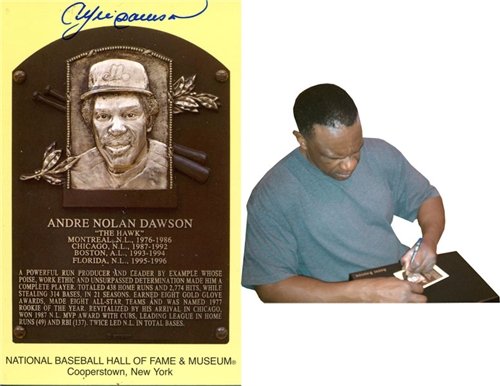 Andre Dawson Autographed/Hand Signed Hall of Fame Plaque