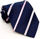 Paul Smith Navy and Pink Striped Silk Necktie PS-TIES-20