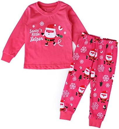 XUANNAIER CC00273 Children Polyester Santa Claus Tracksuit Suit Pink Body Height 95CM
