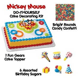Mickey Mouse Cakes - Do-It-Yourself Cake Topper Decorating Package 2 - 11 Total Pieces