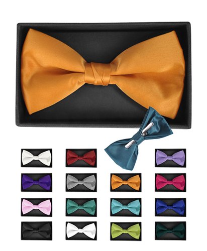 Men's Solid Color Clip On Bow Tie