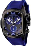 Invicta Men's 6729 Lupah Collection Chronograph Black Ion-Plated Royal Blue Rubber Watch