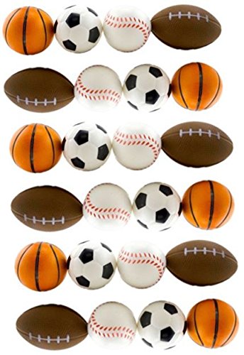 24 Mini Sports Squeeze Balls for Stress Relief and Fun