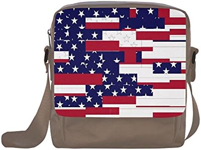 HomeWishes Flag Nylon Waterproof Crossbody Nylon Bags for Men And Women,Brown