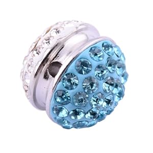 Kadima Swarovski Elements ,Disco Ball ,Shamballa Ball ,Lots of 12pcs 12MM Shamballa Inspired Pave Crystals Alloy Ball - Crystal/Aquamarine
