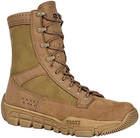 Rocky C5C Mens Coyote Brown Leather Commercial Lightweight Military Boots 9 M