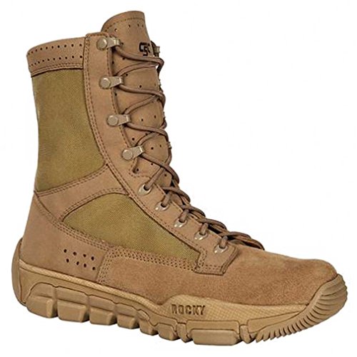 Rocky C5C Mens Coyote Brown Leather Commercial Lightweight Military Boots 9 M