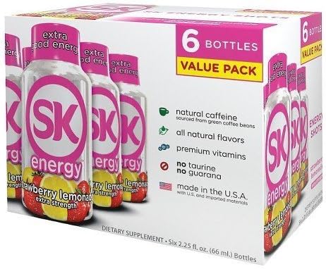 SK Energy Strawberry Lemonade 6-Pack, 2.25 fl. oz each by SK Energy