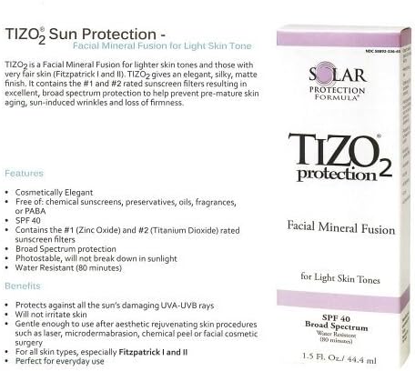 Solar Protection Formula Tizo2 Facial Mineral Fusion SPF 40 - For Light Skin Tones by Solar Protection Formula