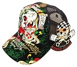 New Ed Hardy By Christian Audigier Love Dies Hard Black Rhinestone Trucker Hat Cap