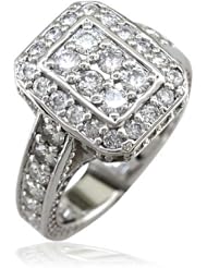 Diamond Halo Ladies Ring with an Emerald Cut Shape Halo, 2.00CT, # K0718 in 14k Gold