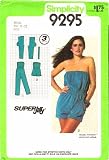 Simplicity 9295 Sewing Pattern Misses Strapless Romper Size 10 - 12