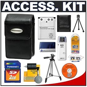 Deluxe Accessory Kit with Soft Leather Case + 2GB Card + D-LI63 Battery + Tripod + Cameta... by Deluxe