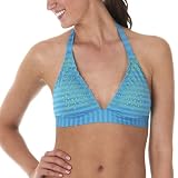 Mossimo Black: Laser Cut Halter Top Blue/ Green