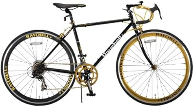 Raychell+(レイチェルプラス) 700Cクロモリフレームシマノ14段変速ロードバイク[フレームサイズ480mm・コイルワイヤー錠/前後シリコンLEDライト付属] R+713 GolDragon (480)