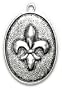 Blue Moon Lost & Found Pendants, Fleur De Lis Oval Antique Silver, 2/Pkg