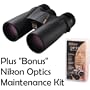 Nikon 1541 Monarch 8 X 42 All Terrain Binoculars - The Most Popular Bestselling Binocular - with Nikon Optics Maintenance Kit - Ideal for Sports Events Hunting Concerts Bird Watching or Sightseeing