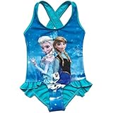 Little Girls Frozen Queen Elsa Anna Olaf 1 Piece Swimsuit
