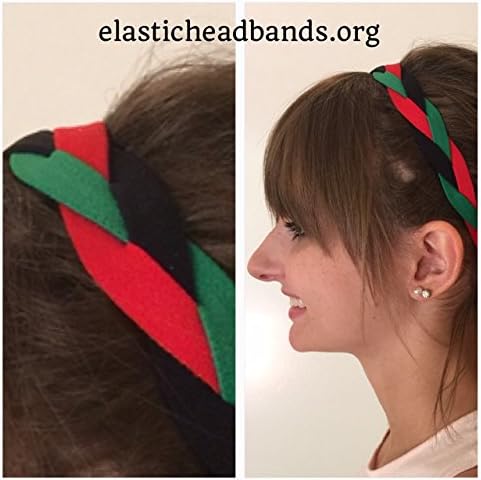 Fabulicious Red Green Black Braided Headband© - NON SLIP Sports Hair Bands