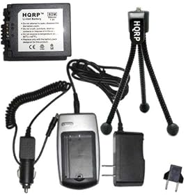 HQRP Battery and Battery Charger for Panasonic Lumix DMC-FZ30K, DMC-FZ30PP, DMC-FZ30S, DMC-FZ35 Digital Camera Replacement plus HQRP Mini Tripod