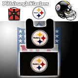 NFL Pittsburgh Steeler Logo Bathroom Soft Floor Carpet Mats Rug Accessories Set