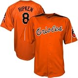 Majestic Baltimore Orioles #8 Cal Ripken Orange Laser Cooperstown Replica Jersey