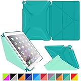 roocase iPad Air 2 Case - Origami 3D iPad Air 2 2014 Slim Shell Case Smart Cover with Sleep / Wake [Features Landscape, Portrait, Typing Stand] for Apple iPad Air 2 (2014) 6th Generation Latest Model, Turquoise Blue / Mint Candy