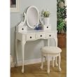 Fashion White Finish Vanity with Stool and Drawers