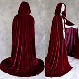 Lined Burgundy Wine Velvet Cloak - Medieval Renaissance Victorian Costume by Artemisia Designs