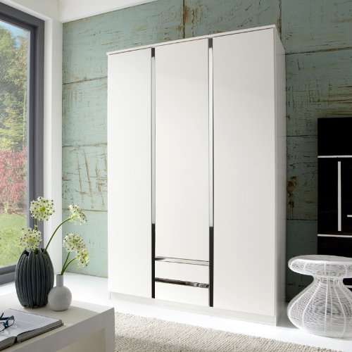 135cm Kleiderschrank »STRIKE« alpinweiß - Chrom