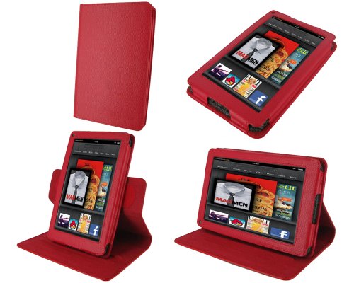 rooCASE Dual-View Multi Angle (Red) Leather Folio Case Cover for Amazon Kindle Fire 7-Inch Android Tablet rooCASE Dual-View Multi Angle (Red) Leather Folio Case Cover for Amazon Kindle Fire 7-Inch Android Tablet