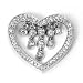 14K White Gold Heart Diamond Pendant w/16 inches necklace