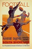 FOOTBALL NOTRE DAME SOUTH SHORE LINE CHICAGO ILLINOIS VINTAGE POSTER REPRO