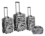 Rockland Luggage 4 Piece Luggage Set, Zebra, One Size Rockland Luggage 4 Piece Luggage Set, Zebra, One Size