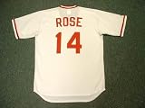 PETE ROSE Cincinnati Reds 1975 Majestic Cooperstown Throwback Baseball Jersey