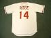 PETE ROSE Cincinnati Reds 1975 Majestic Cooperstown Throwback Baseball Jersey, Medium