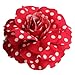 Sara Monica: Hair Flower Clip and Brooch Pin: Polka Dot Rose: Made in USA