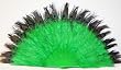 Green Marabou Feather Fan with Peacock Tips