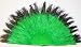 Green Marabou Feather Fan with Peacock Tips