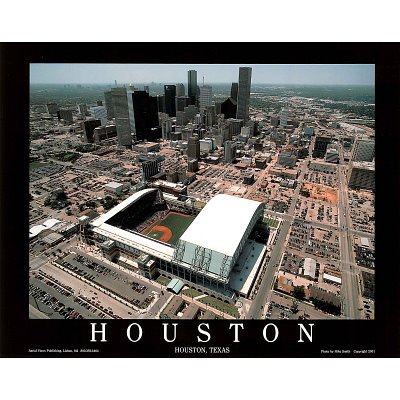 Professionally Framed Mike Smith Houston Astros Minute Maid Park Sports Poster Print - 22x28 with RichAndFramous Black Wood Frame