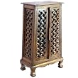 Handmade Asian Furniture - 40" Lattice Panels Storage Cabinet- Rich Dark Finish