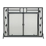 Pilgrim Home and Hearth Pilgrim Napa Forge Garden Leaf Door Screen Black